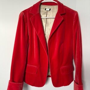 J. Crew Women's Classic Red Velvet Blazer